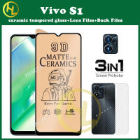 3in กระจกเทมเปอร์เซรามิก S1 1 Vivo VIVO V27 V27E V25E V25 V25Pro V23 5กรัม V23E V21E V21 V20SE V19neo V17 V20/V20Pro S1Pro เคลือบฟิล์มบาง + ฟิล์มเลนส์ + ฟิล์มด้านหลัง