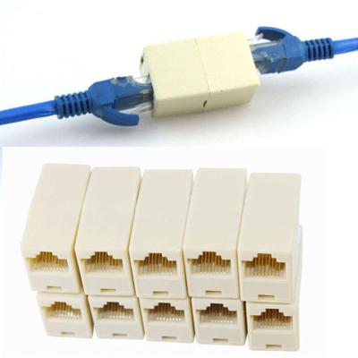 5Pcs LAN Ethernetเครือข่ายRJ45 Splitterปลั๊กตัวแปลงสายเคเบิลพ่วงConnector5-PieceตรงหัวRj45ข้อต่อก้นคริสตัล