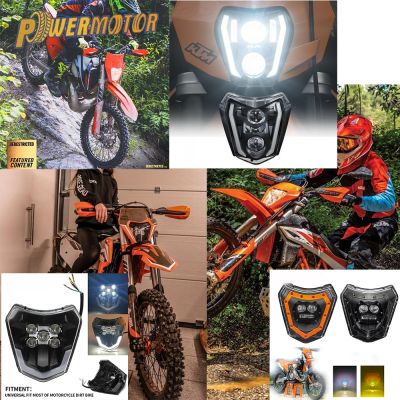 Motocross Led Headlight Enduro Dirt Bike Headlamp 12V For KTM EXC XC SC XCW 50-450 2010 To 2022 Motorcycle Accessories Drop Ship