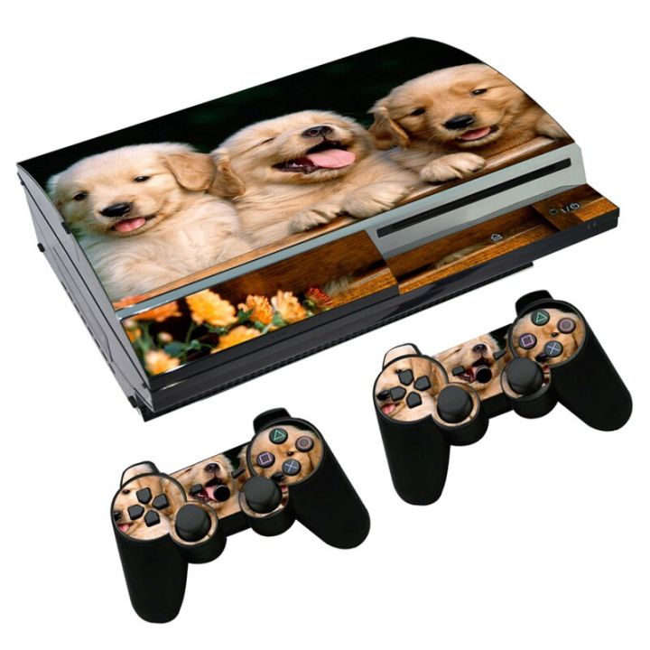 (MQ คุณภาพดีใหม่) สุนัขที่น่ารักสำหรับ PS3ไขมันสติ๊กเกอร์สกินคอนโซลผิวสำหรับกรอบและที่คลุมอ้วน PS3