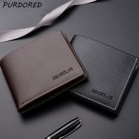 PURDORED 1 Pc Fashion Men Card Holder PU Leather Business Card Wallet Slim Credit Card Case Money Paper Coin Purse Pouch Card Holders