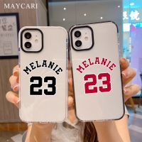 {Chaoke digital branch} เคสซิลิโคนนิ่มใสนุ่มใส่ชื่อบาสเก็ตบอลตามสั่งสำหรับ iPhone 13 12 11 Pro Max X XS XR 7 8 Plus ฝาครอบโทรศัพท์