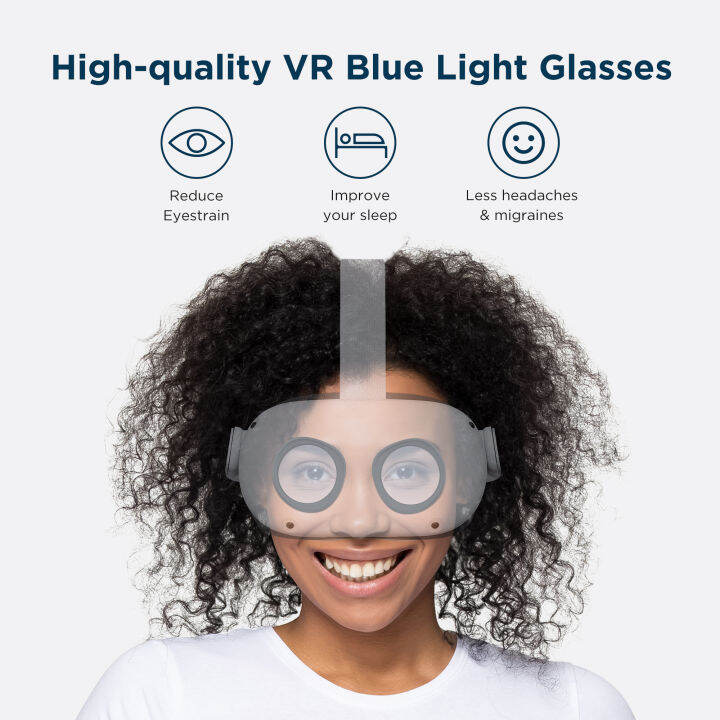 KIWI design For Oculus Quest 2 VR Eyeglass AntiBlue Lens Frame Quick