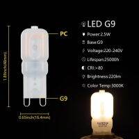 Focos 5ชิ้นไฟโคมระย้าไฟแอลอีดีสว่างมาก220V G9ไฟ Led 2.5W พร้อมฝาครอบ Pc สำหรับห้องนั่งเล่นให้แสงสว่าง Smd2835