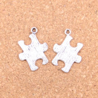 96pcs Charms jigsaw puzzle 21x18mm Antique Pendants,Vintage Tibetan Silver Jewelry,DIY for celet necklace