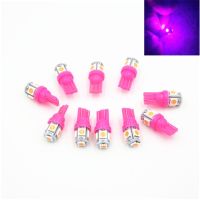 【CW】10X T10 5050 SMD 5 LED Wedge Tail Car Pink purple Bulb W5W DC 12V 24V Dome License Map Light W5W 158 192 194 168