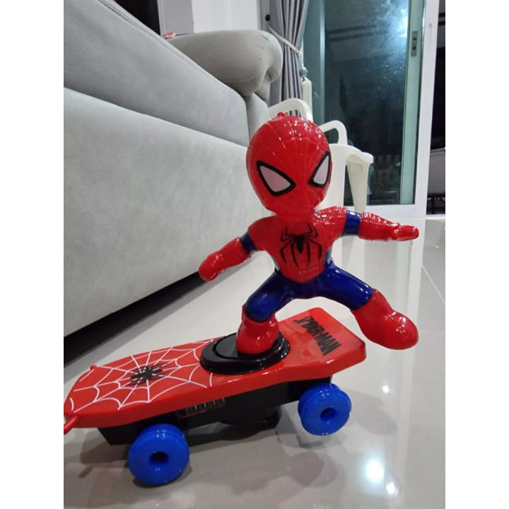 spider-man-stunt-scooter-หมุนได้-360-องศาและไม้ลอย-ของเล่นเด็ก-รถบังคับไฟฟ้ารีโมทพร้อมไฟและดนตรี-ล้มและยืนขึ้น-รถของเล่นเด็กไฟฟ้า-spider-man-scooter