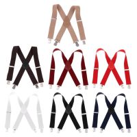 【YF】▪✐  Mens Wide Adjustable Braces Suspenders Elastic Clip Trousers Jeans XShape