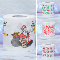 Glitter Star Shop Colorful Santa Claus Reindeer Pattern Roll Paper Creative Design Cute Roll PaperRoll Toilet Paper Christmas Bathroom Tissue