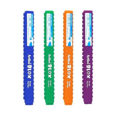 ( สุดคุ้ม+++ ) Art ปากกาเมจิ หัวพู่กัน อาร์ท BLOX ชนิดต่อได้ ชุด 4 ด้าม (สีน้ำเงิน,เขียว,ส้ม,ม่วงแดง) ต่อเป็นรูปร่างต่างๆได้ ราคาถูก ปากกา เมจิก ปากกา ไฮ ไล ท์ ปากกาหมึกซึม ปากกา ไวท์ บอร์ด