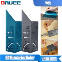 3D Measuring Ruler Universal Angle Ruler Measuring Gauge Tool Pen Multifunction Angle Line Ruler Woodworking Ruler Stop Ruler