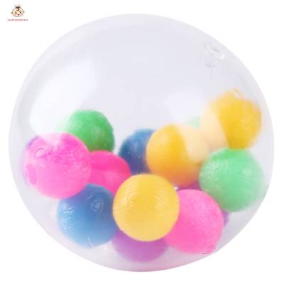 Rainbow Sensory Stress Balls Hand Exercise Soft Stress Relaxing Ball Party Favor with Colorful Beads Kids Gift for Special Needs