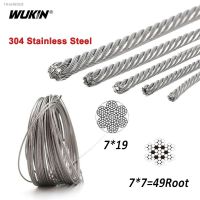 ∏ 1/10Meters Dia0.5-10mm 304 Stainless Steel Rope Wire Rope Clothesline Soft Fishing Lifting Cable 7x7/7x19 Structure