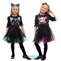 №✘ ชุดฮาโลวีนเวที Magic Witch Costume G-0256 Pink Black Skull Costume G-0257 Playful Black Cat Costume