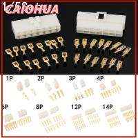 CAIOHUA 1 Set เครื่องประดับ มอเตอร์ไซค์ ebike เคเบิ้ล 1/2/3/4/6/8/12P/14 พิน 6.3mm ขั้วต่อรถ ชุดปลั๊กเทอร์มินัล สายไฟฟ้ายานยนต์