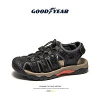 Goodyear hole shoes mens summer breathable outdoor mountaineering Baotou sandals mens casual top layer cowhide sandals and slippers shoes