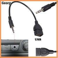 GEORG เบ้า อินเทอร์เฟซดิสก์ U แบบพกพา แปลงรถ อะแดปเตอร์เสียง สาย Aux ขั้วต่อ USB