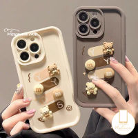 เคสจดหมายขยุกขยิก3D รูปหมีการ์ตูนมิซสคอนนี่ใช้ได้กับ IPhone 13 11 15 12 14 Pro Max XR X 7Plus 7 8 6 15 6S Plus XS Plus XS MAX SE 2020เป็นคู่เคสนิ่มกันกระแทก