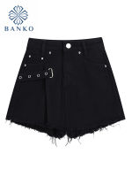 2022 Summer Fashion E-girl Wide Leg A-line Jeans Shorts Plus Size Black Denim Women High Waisted Chic Streetwear Gothic Y2K New