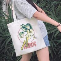 urusei yatsura shopping bag grocery canvas shopping cotton shopper tote bag sac cabas boodschappentas fabric sacola cabas Picture Hangers Hooks