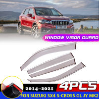 รถ Windows Visor สำหรับ Suzuki SX4 S-Cross GL JY MK2 2014 ~ 2021กันสาด Shelters Sun Deflector Rain Eyebrow Guard อุปกรณ์เสริม