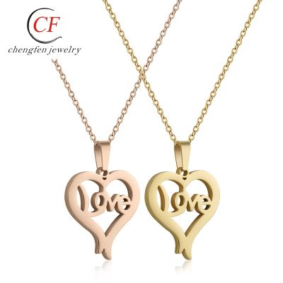 [COD] hot style love hollow titanium steel necklace simple temperament stainless clavicle chain manufacturers spot wholesale