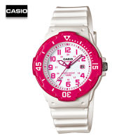 Velashop นาฬิกาข้อมือผู้หญิงคาสิโอ Casio Standard สายเรซิ่น สีขาว / ชมพู รุ่น LRW-200H-4BVDF, LRW-200H-4B, LRW-200H, LRW200H, LRW