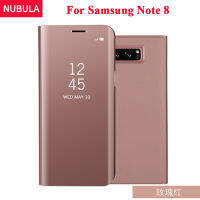 NUBULA กระจก Clamshell Hard Shell กรณีสำหรับ Samsung Galaxy Note 8 N9500 N950FSoft หนังล้างวิวเคส