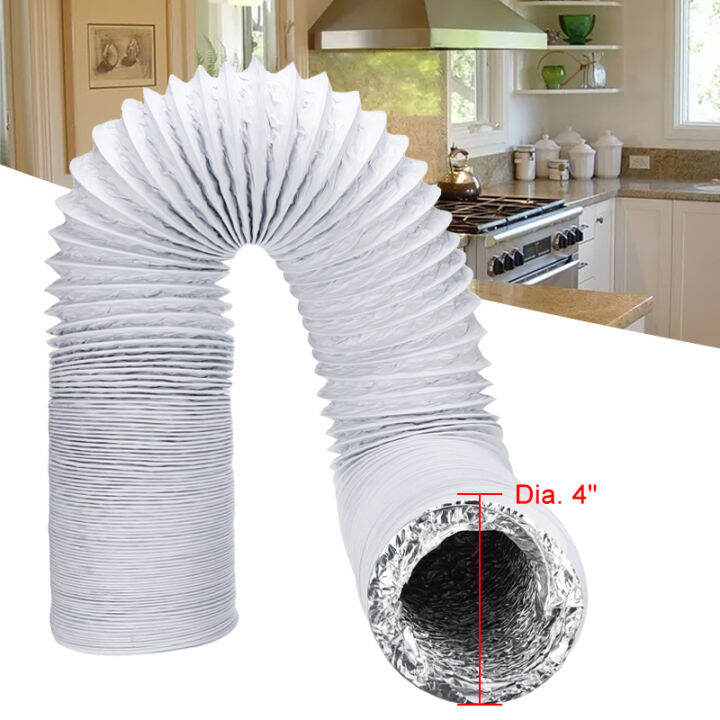 【D100MM】(PVC + Aluminum Foil) Duct Hose Pipes Fittings Kitchen Flexible