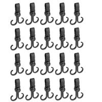 20Pcs Double Hook Baby Stroller Hooks 360-Degree Rotation Adjustment Cart Hook and Loop Fastener Bicycle Accessories