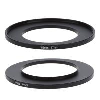 2 Pcs Camera Lens Step Up Filter Black Adapter Ring Metal Step Up Filter Ring Adapter for Camera, 72Mm-77Mm &amp; 52Mm-77Mm