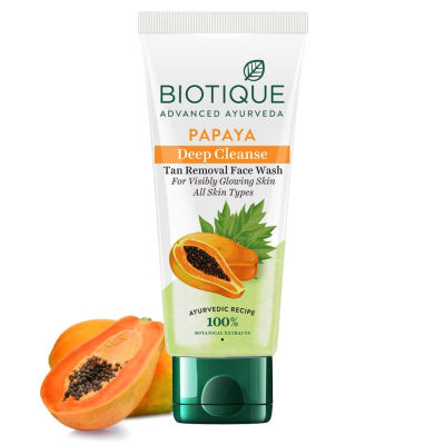 Biotique Papaya Deep Cleanse Face Wash For Visibly Glowing Skin 50ml.