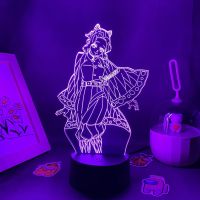✽ Anime Demon Slayer Figure Shinobu Kocho 3D LED Night Light Gift for Friends Bedroom Table Decor Manga Kimetsu No Yaiba Lava Lamp