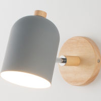 Nordic Wooden Wall lights bedside wall Lamp Wall Sconce for bedroom reading 6 color Macaroon steering Head E27 Home Lighting