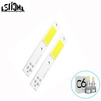 หลอดไฟไฟหน้ารถ LED COB Chip 12V H1 H4 H3 H7 H11 9004 9005 9006 9007สีขาวแหล่งจ่ายไฟสำหรับเปลี่ยน C6