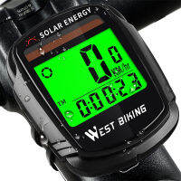 WEST BIKING จักรยานพลังงานแสงอาทิตย์คอมพิวเตอร์นาฬิกาจับเวลาไร้สายจักรยาน Speedometer วัดระยะทางอุณหภูมิ MTB จักรยานคอมพิวเตอร์-fi9o