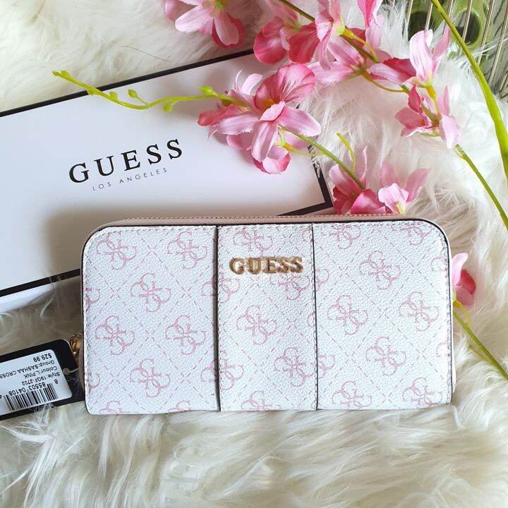Guess Kamryn ZipAround Long Leather Wallet Available in 3 colors White