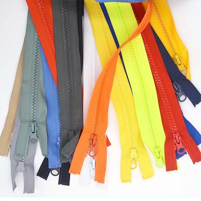 10Pcs 50cm/60cm/70cm Open end Zipper 5# Resin Zipper Down Jacket /Overcoat Zipper Clothing Accessories Door Hardware Locks Fabric Material