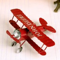 【CW】 Wrought Iron Aircraft Ornament Car Interior Tin Airplane Desktop Decoration Plane