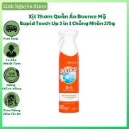 Xịt Thơm Quần Áo Bounce Mỹ Rapid Touch Up 3 in 1 Chống Nhăn 275gr