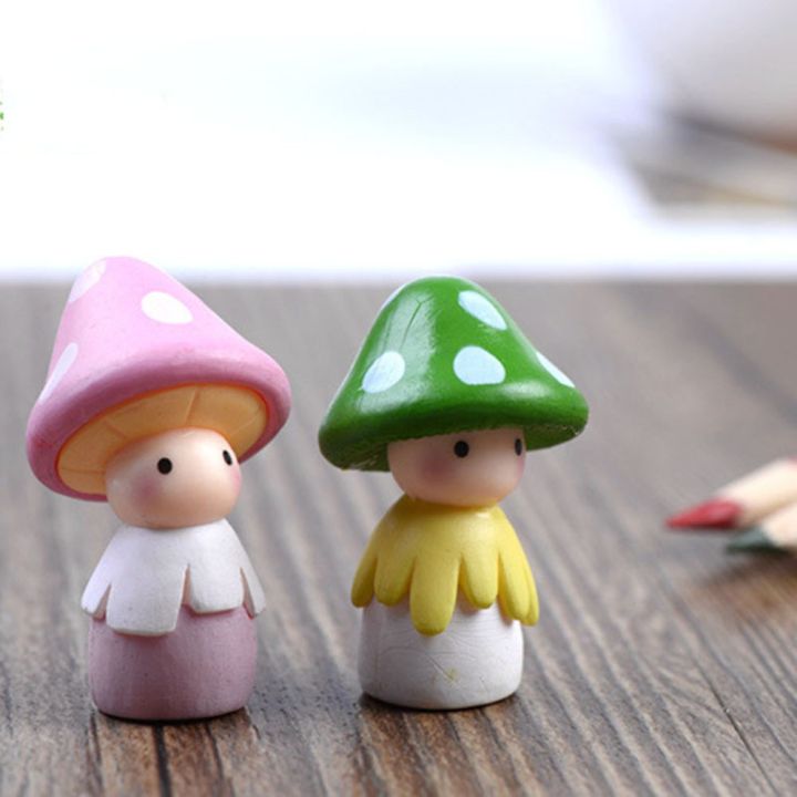 ภูมิทัศน์ขนาดเล็ก-figurines-เห็ด4ชิ้นอุปกรณ์ในรังของตกแต่งบ้านตุ๊กตางานฝีมือบอนไซแบบทำมือ