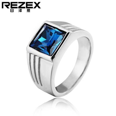 REZEX เครื่องประดับแหวนเหล็กไทเทเนียมฝังง่ายทันสมัย