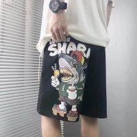 CODxdrrf5157 M-8XL Quick-Drying Ice Silk Shorts Men Women Summer Thin Shark Graffiti Casual Sports Five-Point Pants Korean Version Trendy Fat Plus S