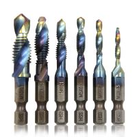 iho□❧♙  6pc hexagonal handle blue composite tap plating drilling and tapping integrated machine tool set