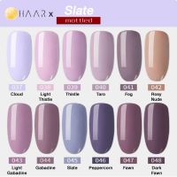 เซ็ต ยาทาเล็บ เจล 12 ขวด Gel Nail Polish Set HAAR x Mottled Slate Tone โทน สเลท สี ฟ้า ม่วง เทา จัดจำหน่ายโดย HAAR Distributed by HAAR - Mottled 037-048