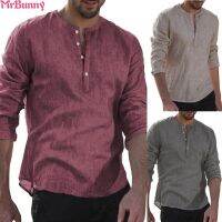 CODtianjia6731 【MRBUNNY】Mens Shirts M-3XL Plus Size Shirt Shirts Solid Summer V Neck Breathable【menswear】