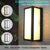 Ip65 Modern Led Porch Light 3 Light Colors Changeable Outdoor Wall Light Motion Sensor Radar Porch Lamp Sconce Sytmhoe 12W24W