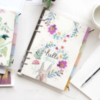 5pcs A5 A6 Birds Flowers Spiral Notebook Divider Diary Index Pages Loose Spiral
