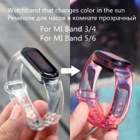 Mi Band 7 6 5 4 3สายนาฬิกาข้อมือ,Xiaomi ซิลิโคนเปลี่ยนสีใสดูเรียบสายข้อมือสำหรับเปลี่ยนข้อมือฟิตเนส