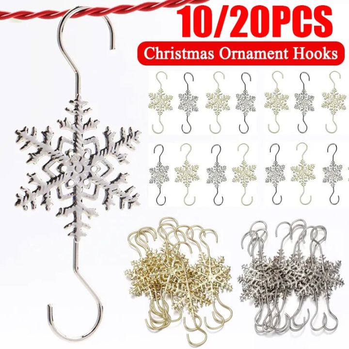 10/100Pcs Christmas Ornament Hooks Stainless Steel S-Shaped Hanger